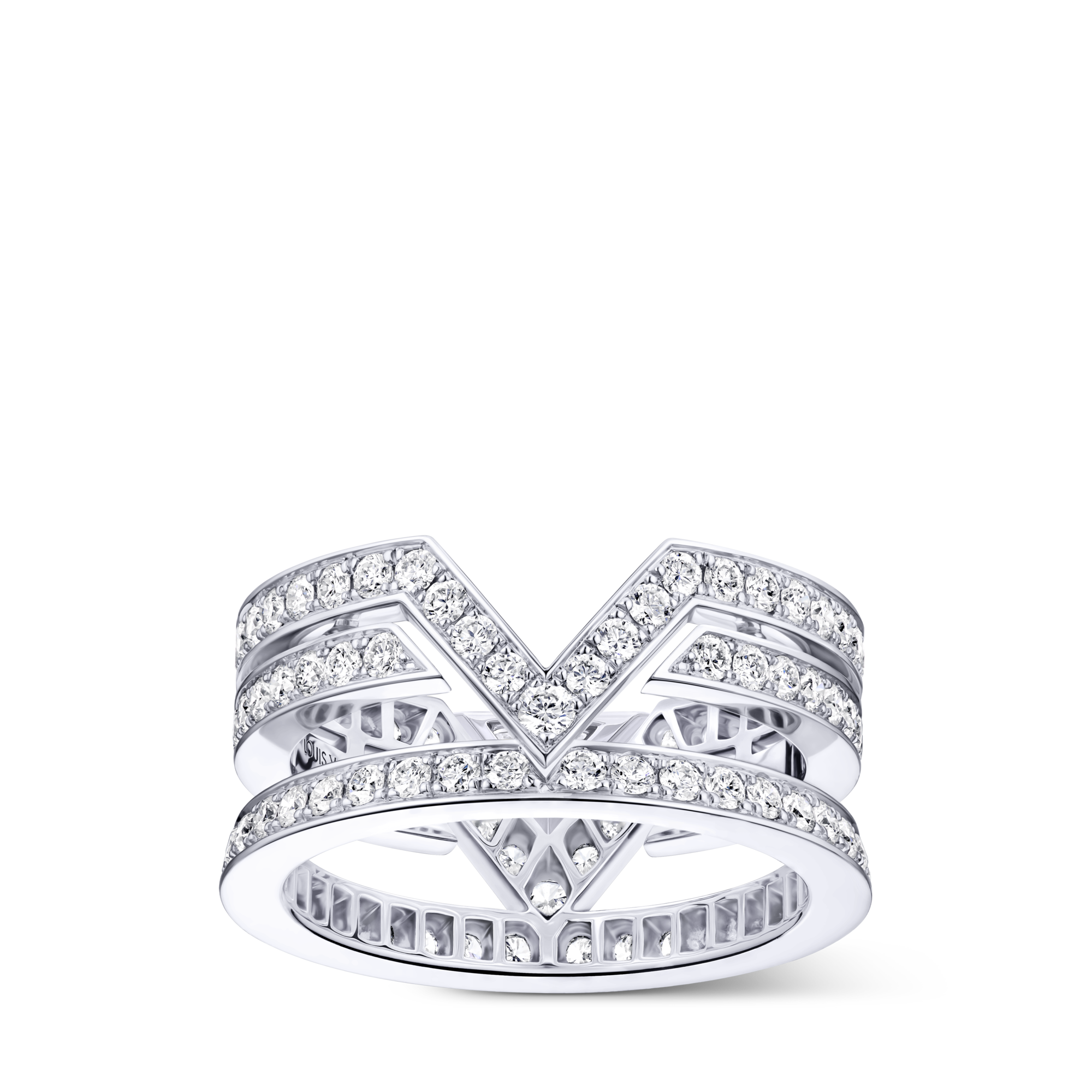 Pure V Ring, White Gold and Diamonds - Les Extraordinaires